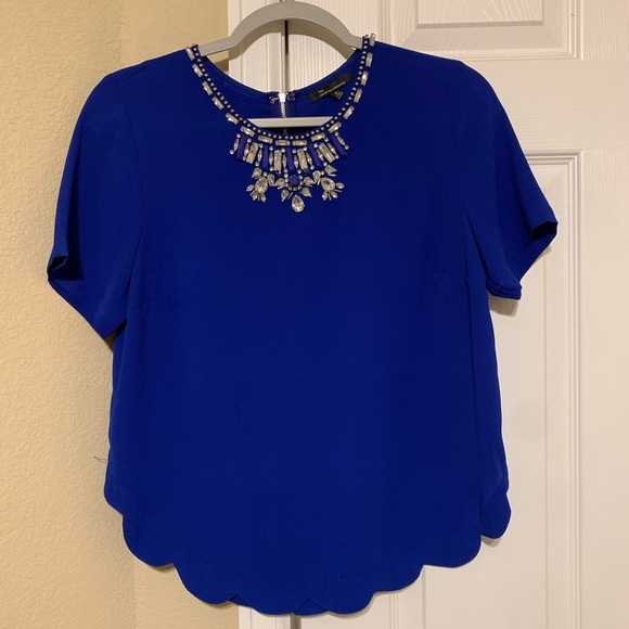 Blue Embellished Women's Top - Picture 1 of 3